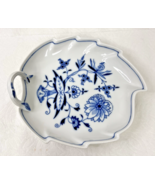 OLD Blue Onion Sword Backstamp by MEISSEN GERMANY Leaf Plate w Attached ... - $64.35