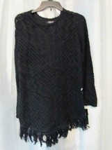 NWT Style Co Sheer Crochet-Knit Long Sleeve Sweater Black M Org $54.50 - £7.32 GBP