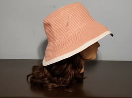 Magid Hats Pink and Ivory Paper Floppy w/ Bow Ladies Hat - £15.87 GBP