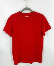 Gildan T Shirt Size Small Red Solid Cotton Short Sleeve Crew Neck Tee - £7.75 GBP