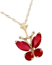 Galaxy Gold GG 14k Solid Yellow Gold Butterfly Necklace Ruby - $1,078.28