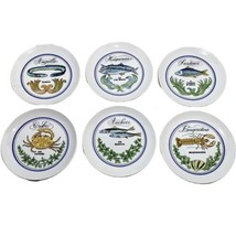 Seafood Set of 6  Plates 7 5/8 inches Plates -SUSHI by Toscany Vintage - $28.95