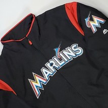 Majestic MLB Miami Marlins Mens Sz XL Therma Base Baseball Full Zip Jacket AO27 - £96.20 GBP