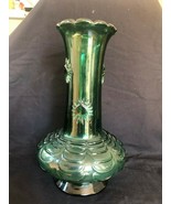 Large 14 inches Art Deco  Uranium Glass Vase . Pontil Mark - £146.17 GBP