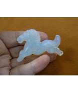 Y-HOR-RU-724 white Opalite glass HORSE GEMSTONE figurine statue love wil... - £17.55 GBP