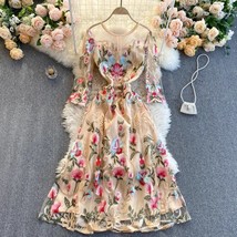ZQLZ Women Party   Dress Spring Summer 2023  Embroidery  Office Dress Elegant Wo - £95.71 GBP