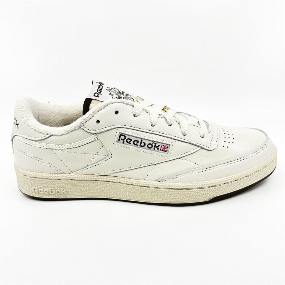 Authenticity Guarantee  Reebok Club C 85 Vintage Chalk Black Mens Athletic Sn...