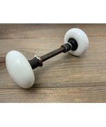 Vintage Reclaimed Door Knob Set Restoration Project Hardware White Porce... - $44.45 CAD