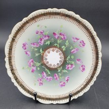 Antique c.1900 Hand Painted Purple Pansy Floral Wheelock Imperial Austria Plate - £19.43 GBP