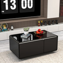 Modern Smart Coffee Table with Built-in Fridge, Wireless Charging, Power... - £748.14 GBP