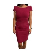 Eliza J Womens Pink Sheath Dress Knotted Cap Sleeve Darted Double Slit 6... - $33.66