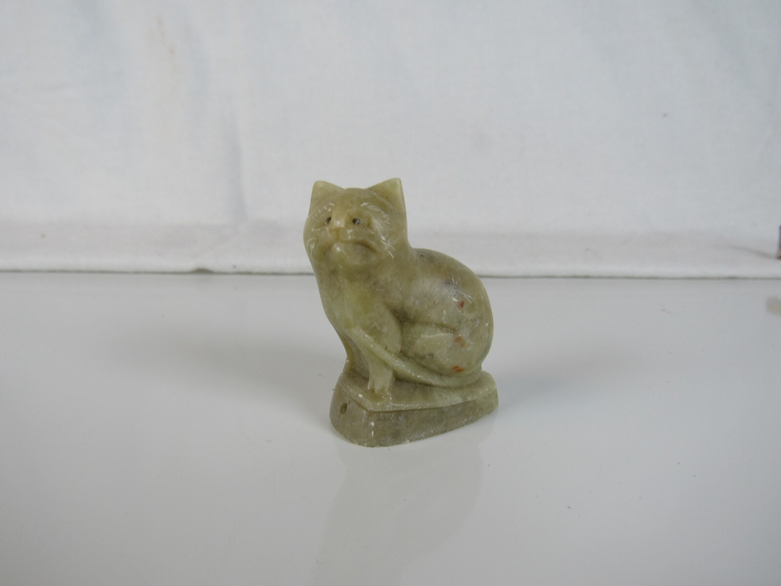 Miniature Soapstone Kitty Cat Figurine - $5.90
