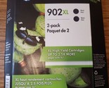 New Genuine SEALED OEM HP 902XL BLACK 2-Pack High Yield Ink Cartridges - £47.94 GBP