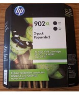 New Genuine SEALED OEM HP 902XL BLACK 2-Pack High Yield Ink Cartridges - £47.18 GBP