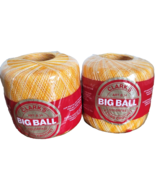 2 Clarks Big Ball Crochet Thread 250 Yards Each Shaded Yellows #19 Size 30 - £5.20 GBP