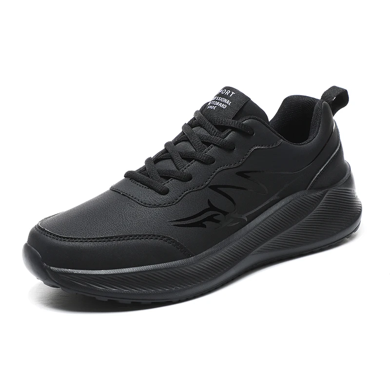 Leather Men Sneakers Breathable Men Casual Shoes Non-slip Male Vulcanize... - $33.57