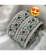 Indian CZ Stone Bollywood Bridal Bangles Wedding Jewelry Set AD Bangles ... - £63.01 GBP