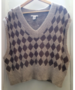 Sincerely Jules Womans Brown Sweater Vest Argyle Pattern  Brown Size XL - $409.55 MXN