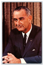 President Lyndon B Johnson Portrait UNP Chrome Postcard Unused R1 - $2.63