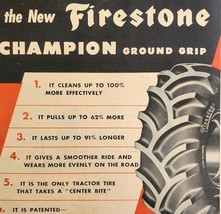 1947 Firestone Champion Tractor Tires Advertisement Farming Agriculture ... - €25,86 EUR