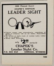 1960 Print Ad Chapek&#39;s Shotgun Leader Sights Sheridan,Wyoming - £6.40 GBP