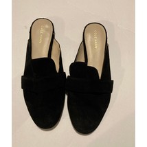 COLE HAAN Black Suede Leather Round Toe Mules w/ Stud Details 6B - £30.54 GBP