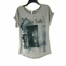 New York Collection T Shirt Juniors XS Gray Rhinestones Short Sleeves 91... - £25.27 GBP