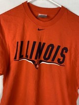 Vintage Nike T Shirt Center Swoosh Illinois Fighting Illini NCAA Orange Large - £19.54 GBP