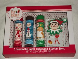 Elf on a Shelf Set 3 Flavored Lip Balm Moisturizer Chap Stick Keychain S... - £11.78 GBP