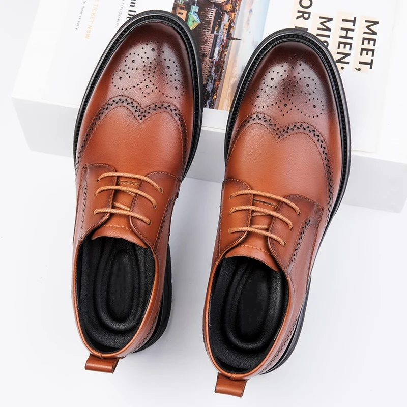 023 new men s quality leather shoes business lace up fashion black soft leather man non thumb200