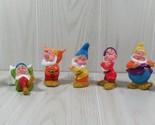 Vintage Walt Disney Snow White and the Seven Dwarfs 7 Figure Vinyl Set L... - $20.78