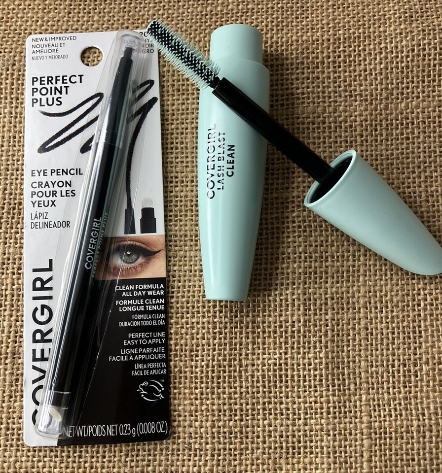 Covergirl BLACK ONYX Perfect Point Plus Eyeliner 200  BONUS Covergirl Mascara