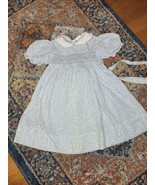 Vintage little girls smocked floral dress Sz 3- 5. - £7.76 GBP