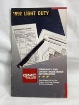 1992 GMC Light Duty Warranty &amp; Owner Assistance Information Book X-9217 - £11.11 GBP
