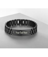 Personalized Stainless Steel Laser Engraved Bracelet- Custom link bracel... - $317.83 MXN+