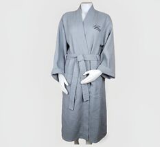 Hotel Spa Robe Waffle Weave OS Egyptian Cotton Luxor Linens Full Length ... - $33.58