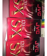 6 JVC High Performance T-120 SX VHS Tapes Used with Promo Cooler 6 Hours - £19.47 GBP