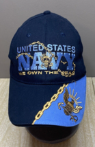 United States Navy We Own the Seas Military Cap Hat Blue, Chain Eagle Crest - $23.38