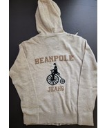 Beanpole Jeans Sweater Zipper Hooded Wool Blend Penny-Farthing Back Medi... - £29.31 GBP