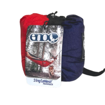 ENO SingleNest Hammock Lightweight RED / NAVY BLUE NYLON NEW WITH TAGS - £29.38 GBP