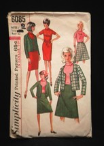 Vintage Simplicity Sewing Pattern 6085 Miss Size 12 Dress Blouse Jacket ... - $6.92