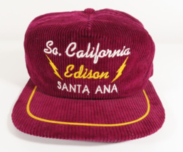 VTG Southern California Edison Santa Ana SCE Full Corduroy Trucker Snapback Hat - £31.61 GBP