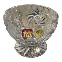 Nizbor A Ruckl &amp; Sons Hand Cut Crystal Bowl Czech Republic Sugar Candy Dessert - £17.98 GBP