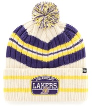 Los Angeles Lakers MLB &#39;47 Natural Hone Patch Pom Knit Hat Cap Men Winte... - €21,70 EUR