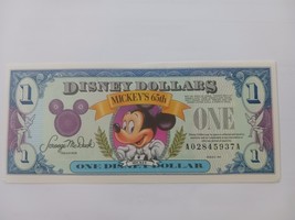 1993 Disney Dollars $1 Mickey Mouse Mickeys 65th Birthday - $2,299.11 MXN