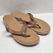 Tommy Bahama Thomas Tan Beige Brown Espadrille Rope Slip On Flip Flop Sa... - $19.70
