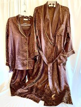 Vintage Rare Victorias Secret Bronze and Gold 3 Piece Pajamas and Robe Set - £157.32 GBP