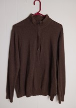 Woolrich Sweater Men&#39;s Size L Quarter Zip Brown Pullover - $309.34 MXN