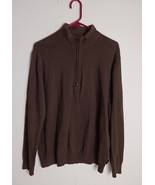 Woolrich Sweater Men&#39;s Size L Quarter Zip Brown Pullover - $309.34 MXN