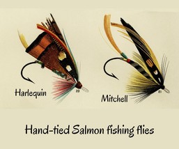 Salmon Fly Fishing Hand-tied Flies Vintage Art Poster Print 16 x 20 in - $25.50